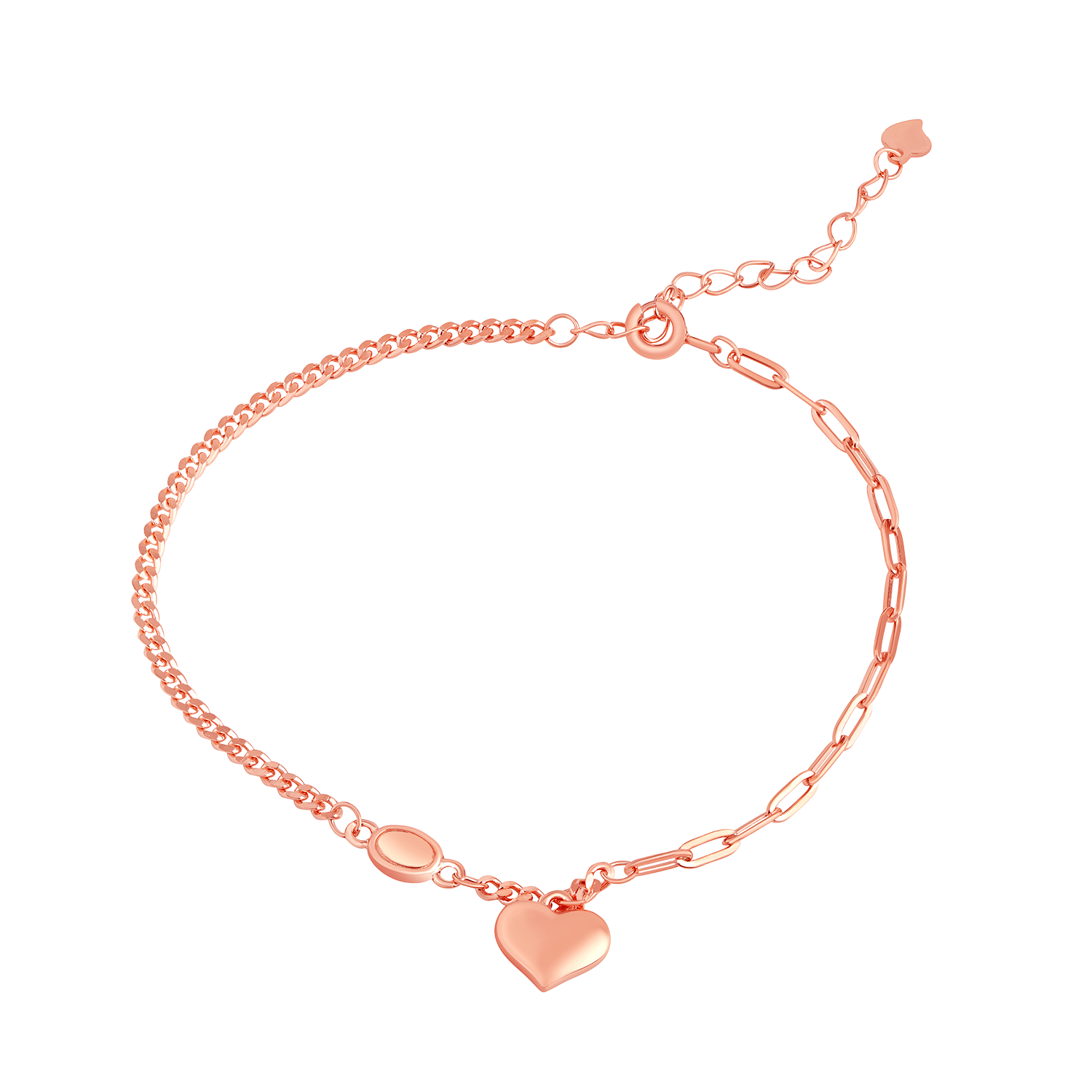 Sterling Silver Heart Charm Bracelet