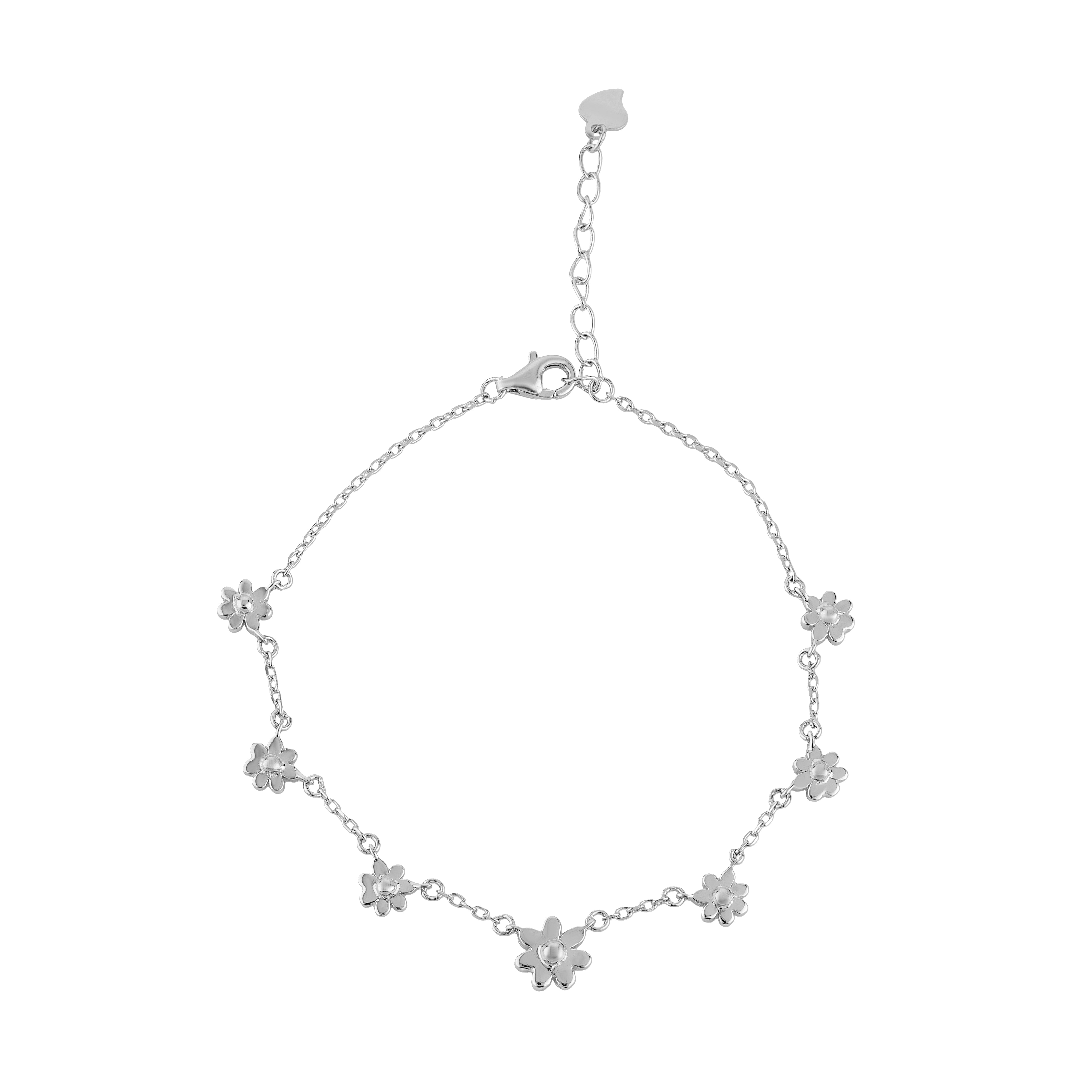 Sterling Silver Floral Adjustable Bracelet