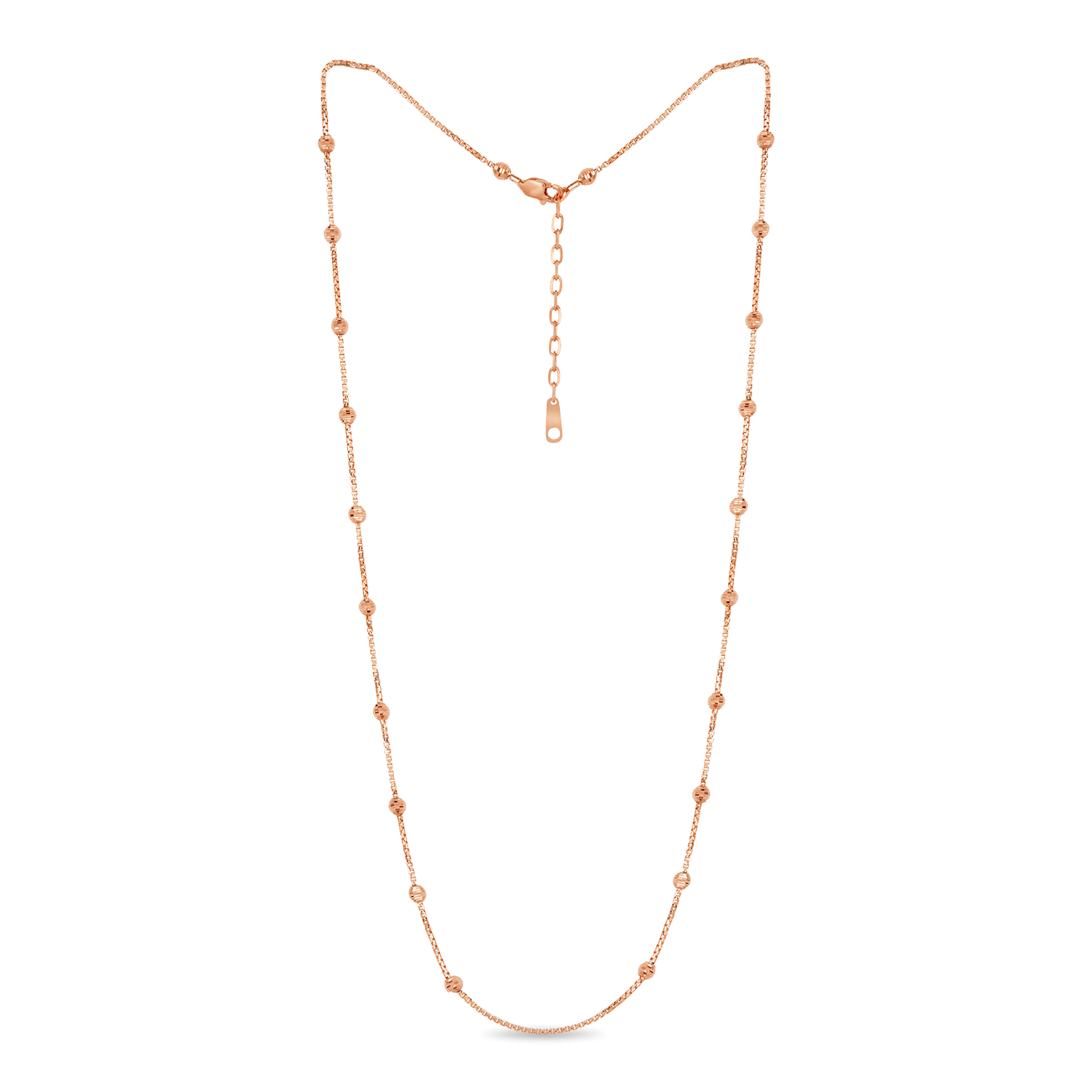 Ball Beaded Chain Rose Gold 1