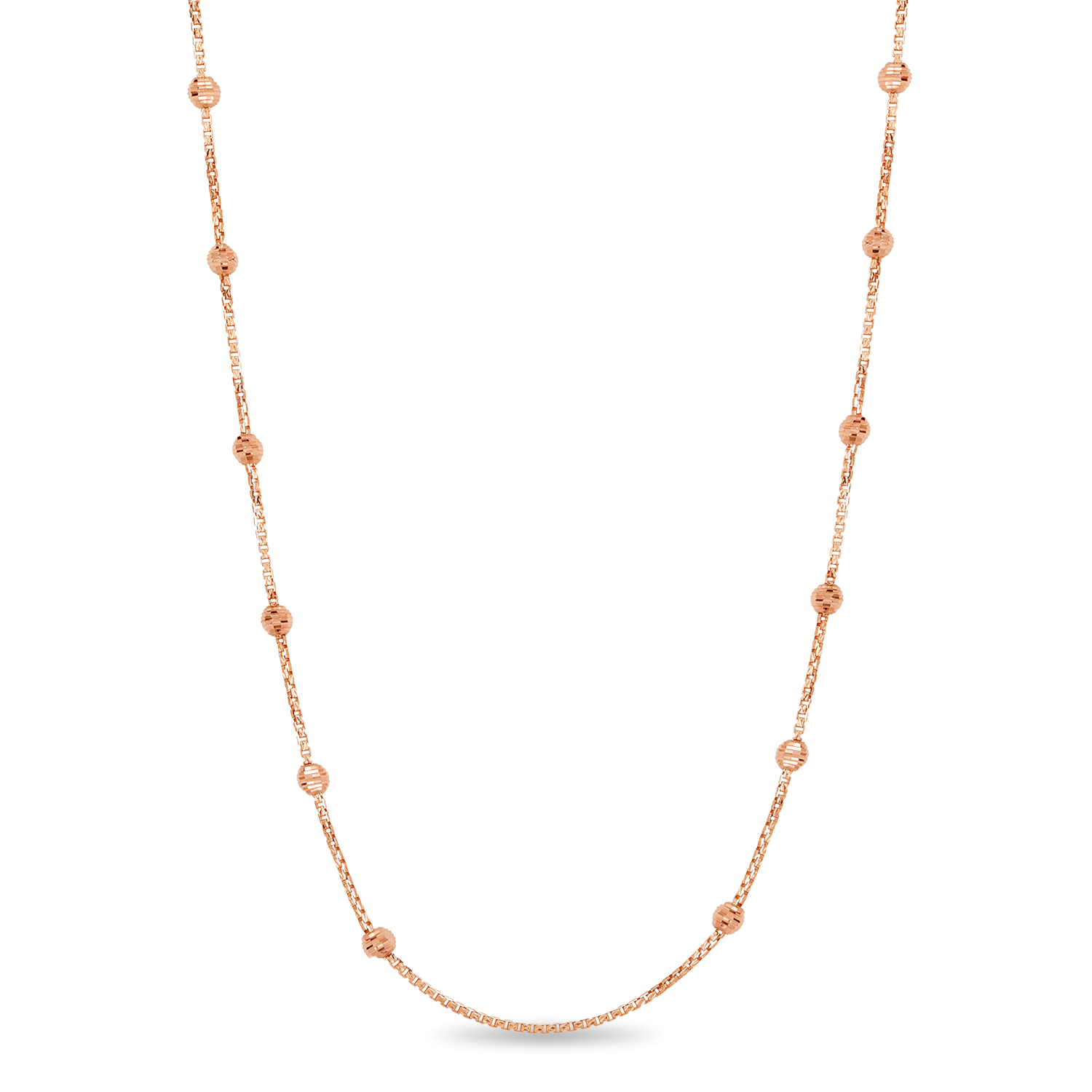 Ball Beaded Chain Rose Gold 1