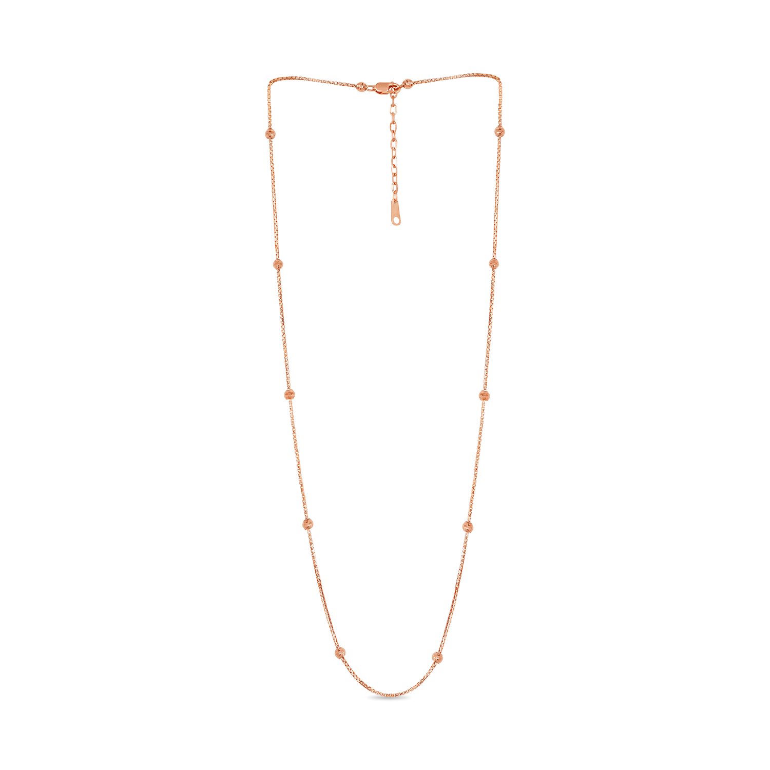 Ball Beaded Chain Rose Gold 2