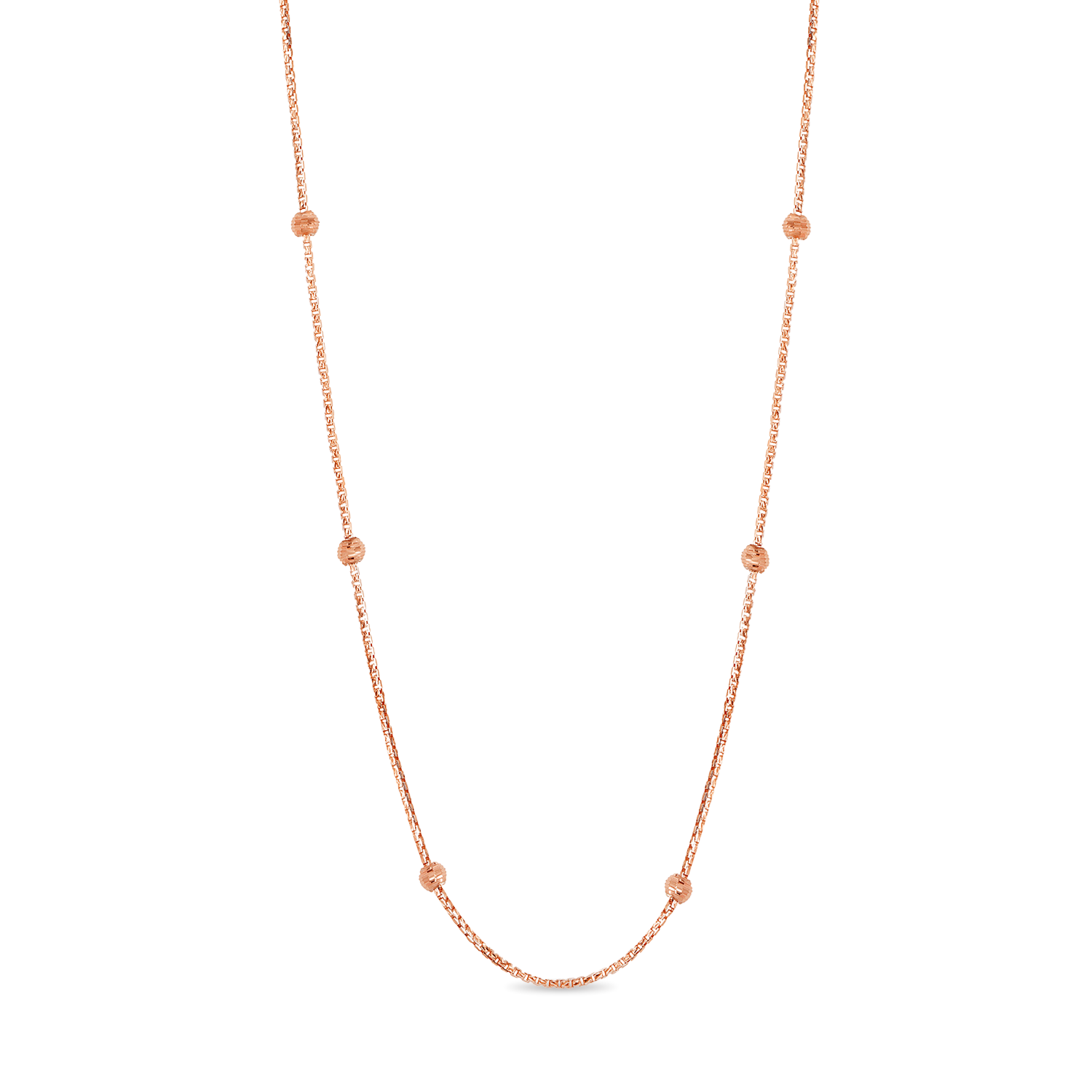 Ball Beaded Chain Rose Gold 2