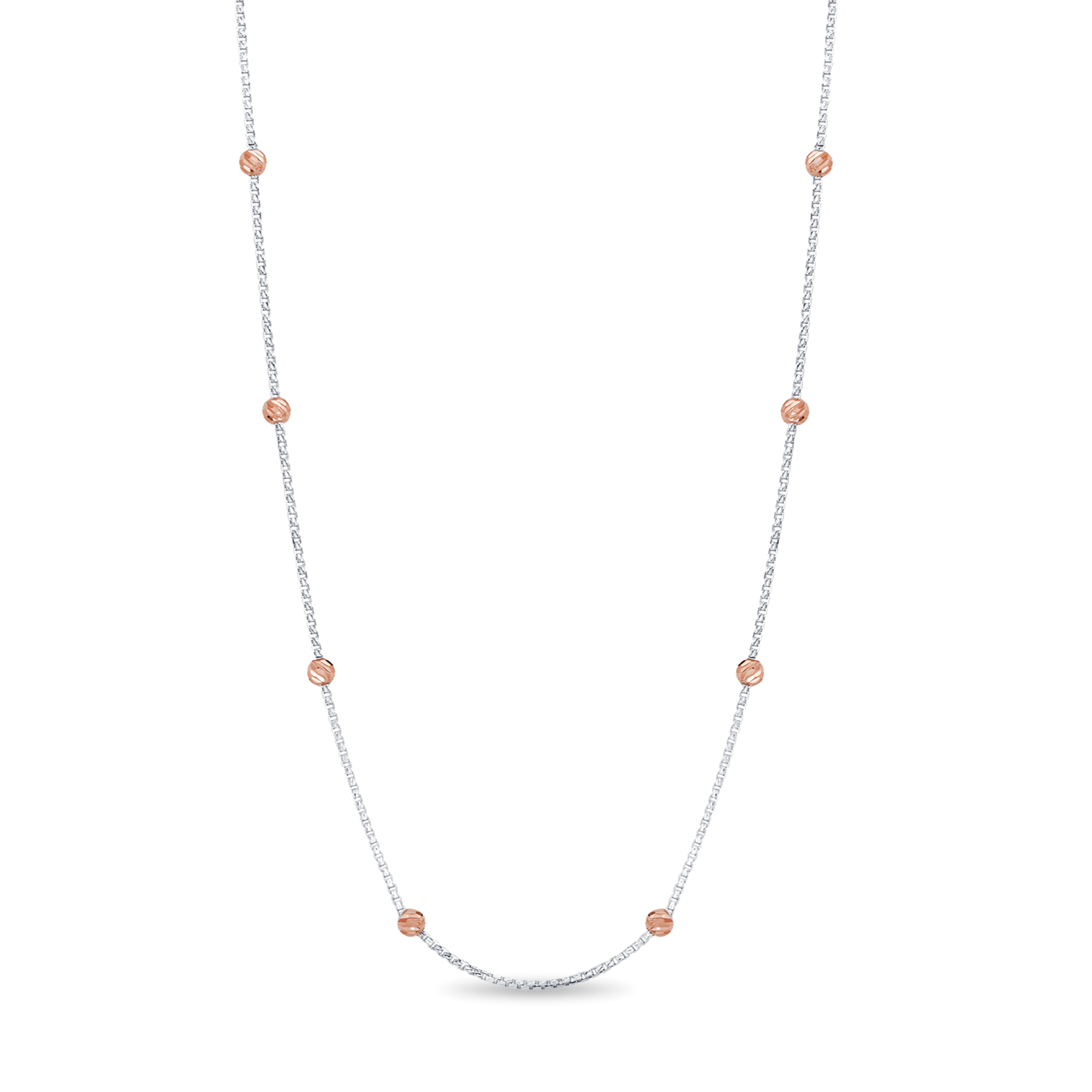 Ball Beaded Chain Rhodium Chain Rose Gold Ball