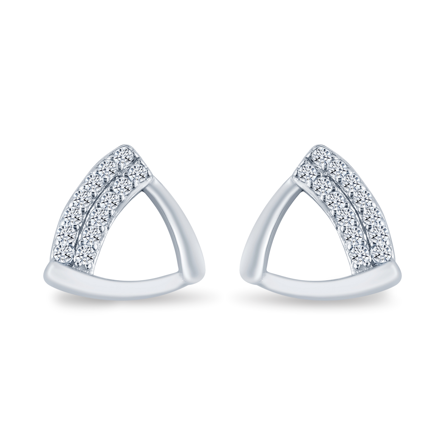 Sterling Silver Triangular Stud Earring