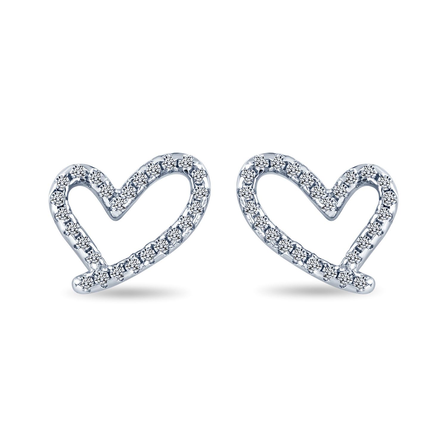 Tiny Heart CZ Stone Studded Sterling Silver Earring