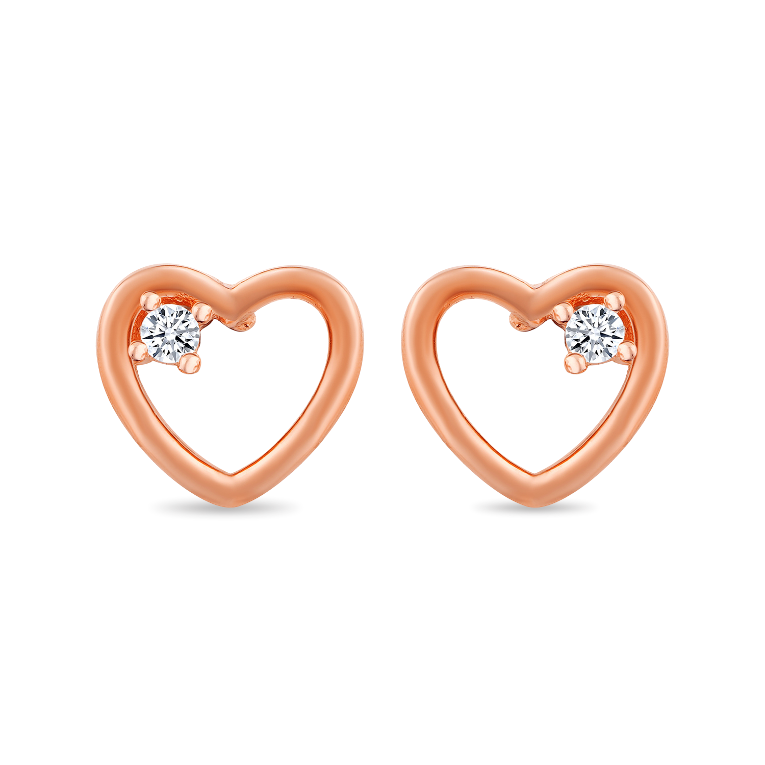Cubic Zirconia Tiny Heart Stud Earring