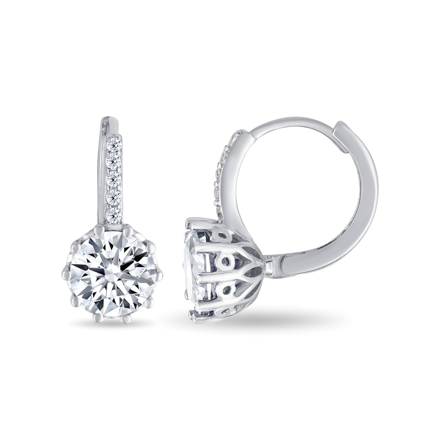 Bali Earring with White Cubic Zirconia