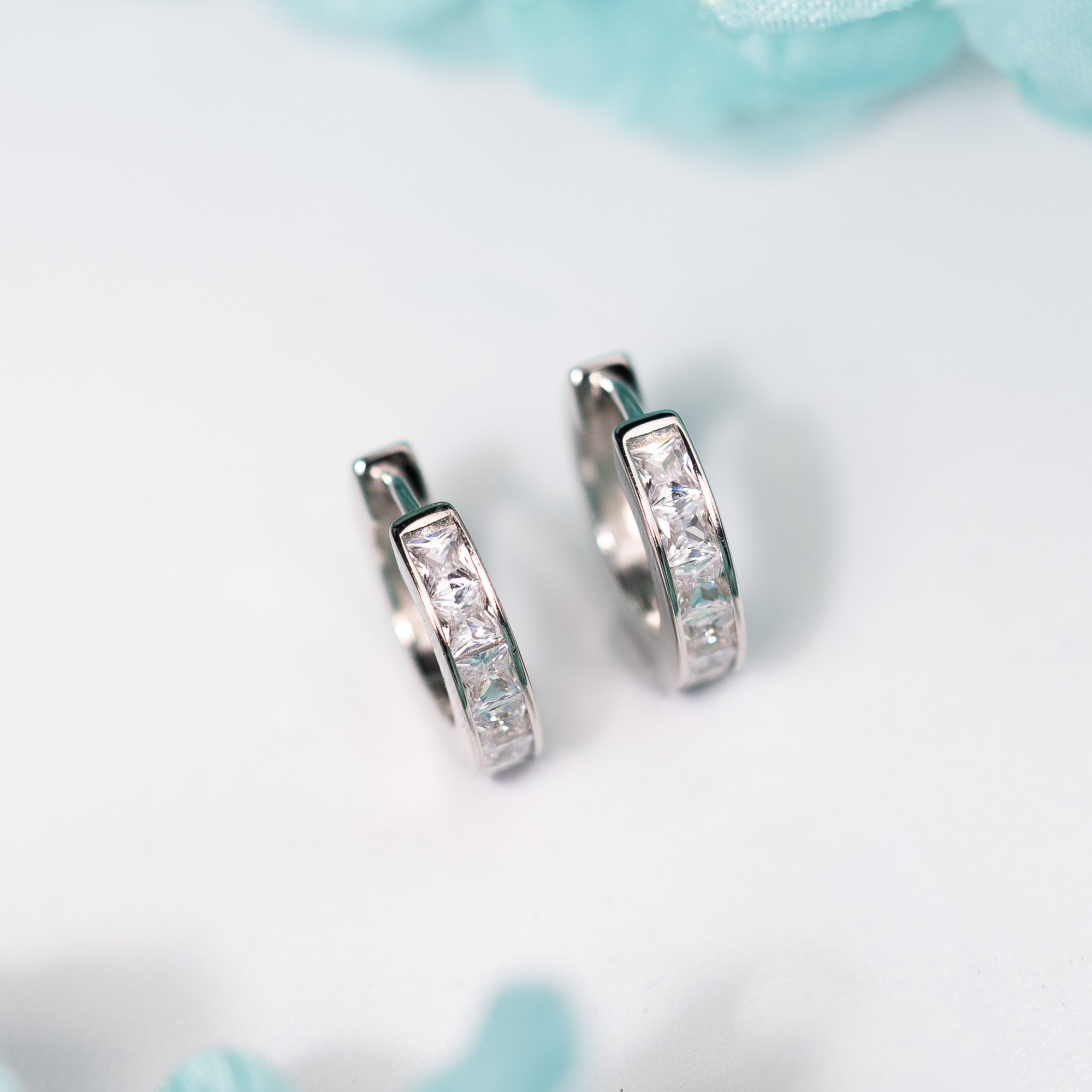 Delicate Spark Sterling Silver Hoop Earrings