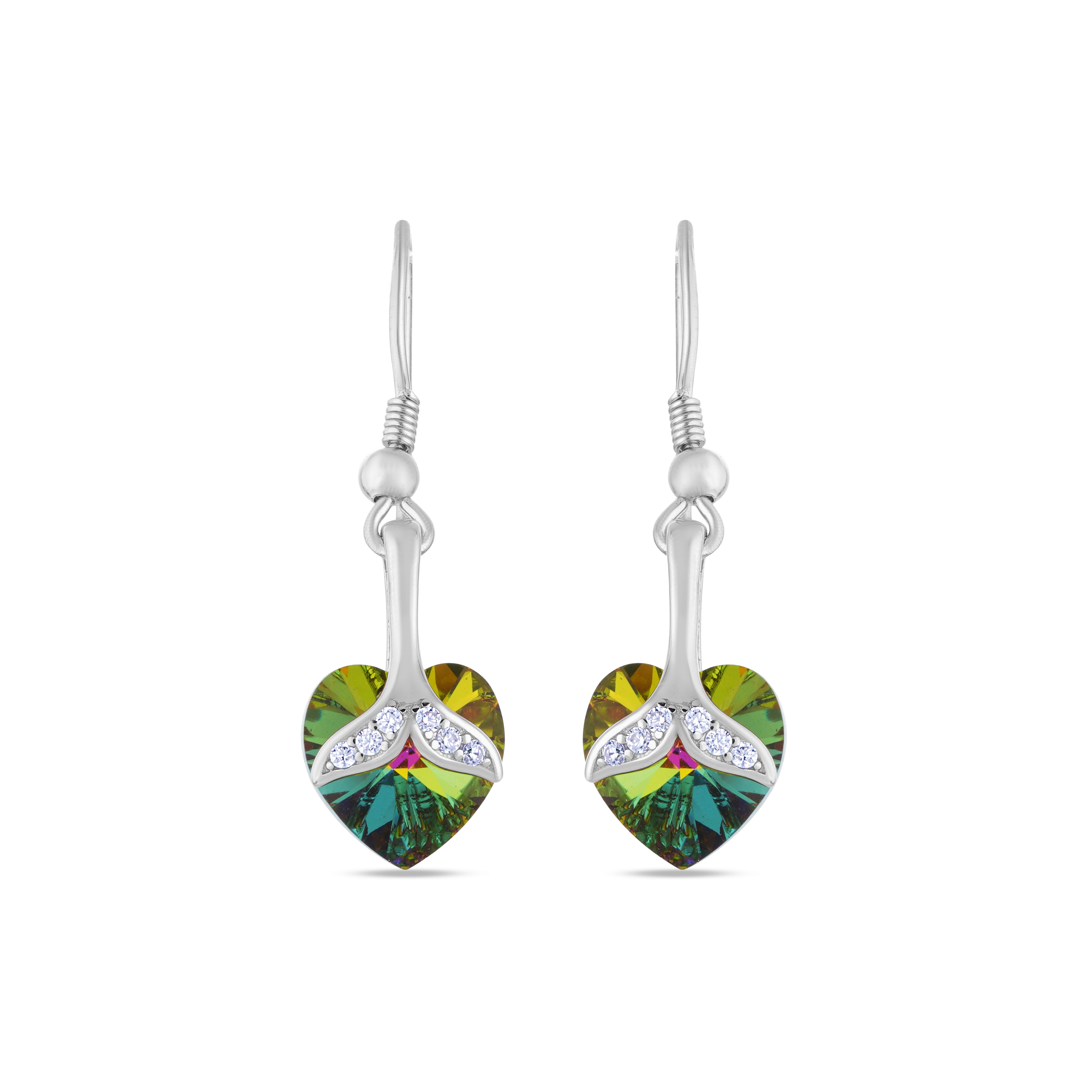 Graceful Heart Drop Sterling Silver Earrings
