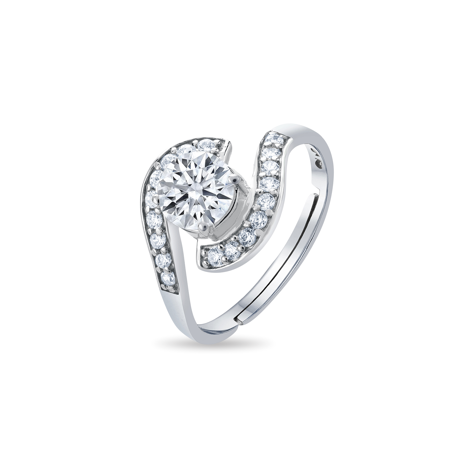 Zig Zag Solitare Finger Ring