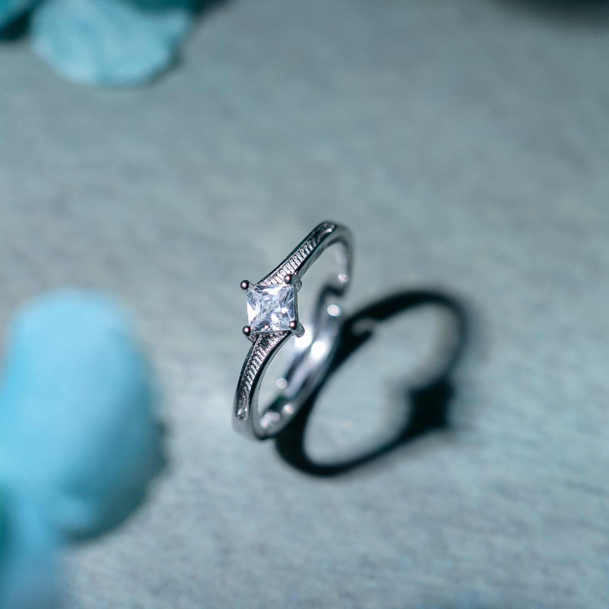 Timeless Pincess Cut Cubic Zirconia Sparkle Sterling Silver Ring