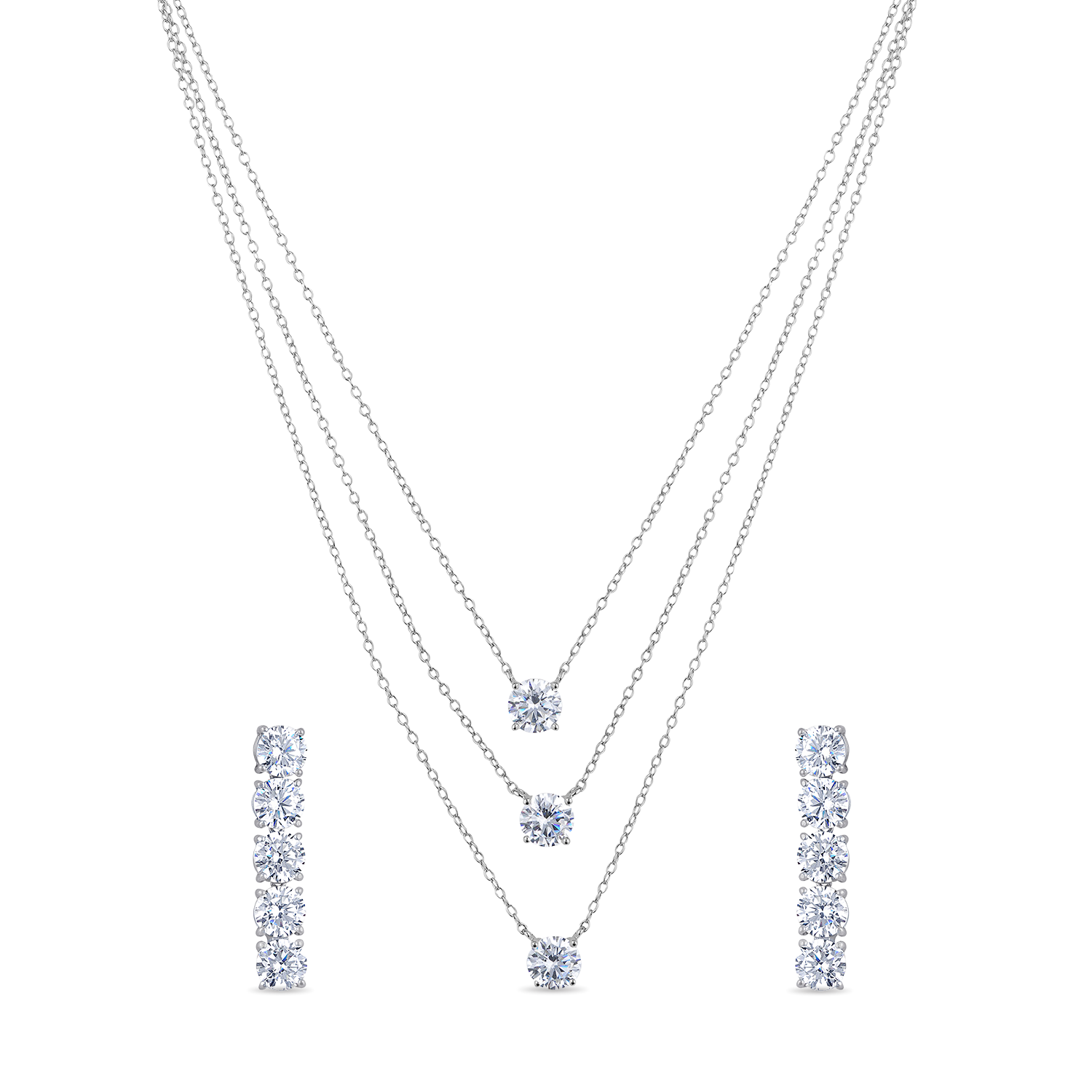 Triple Layer Multistrand Necklace Set