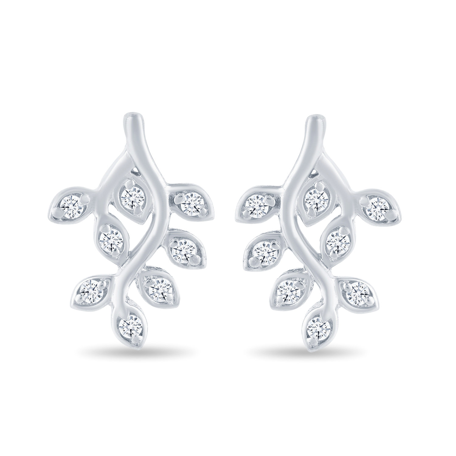 925 Sterling Silver CZ Leaf Pendant Set