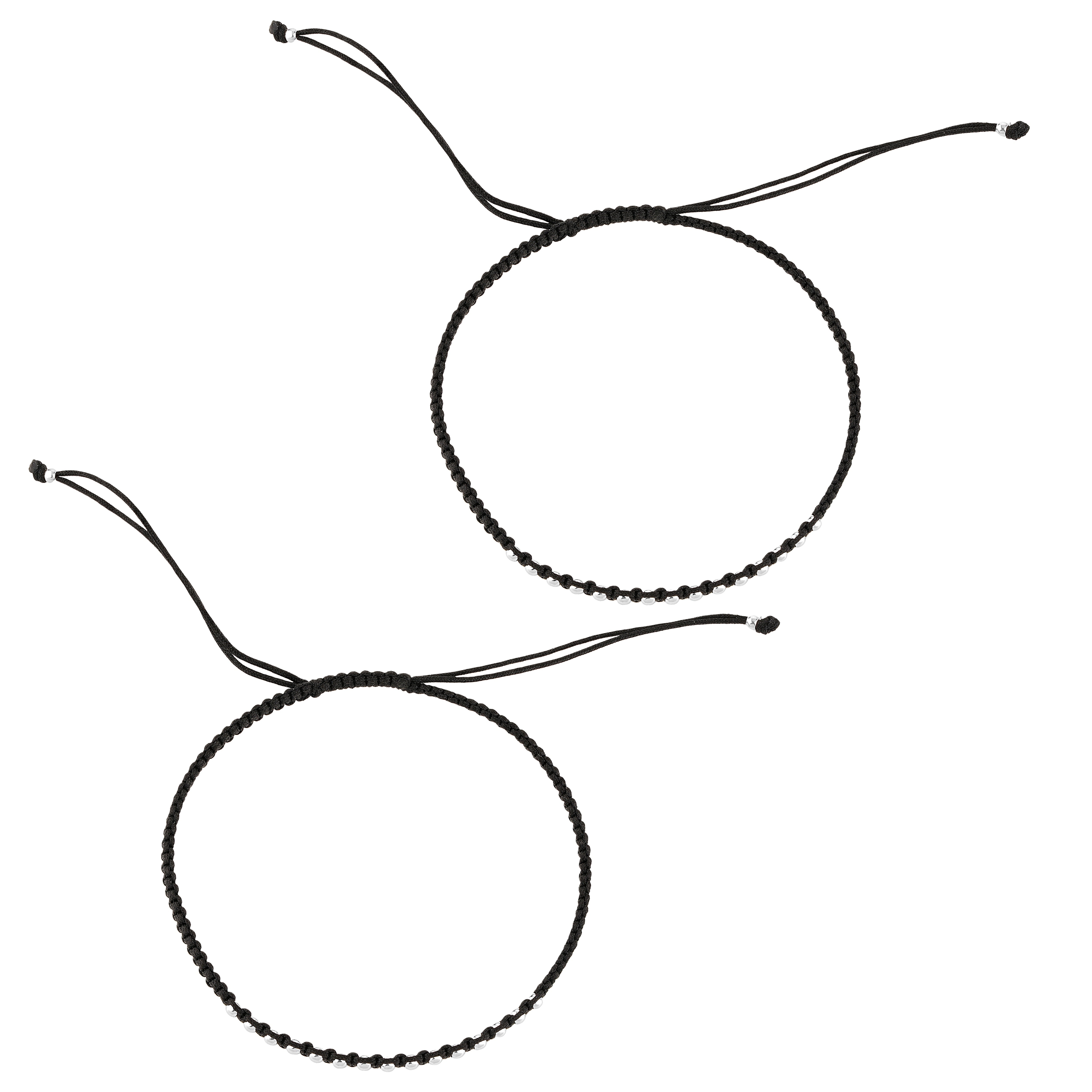 92.5 Sterling Pure Silver (Chandi) Pair of Thread Nazariya Evil Eye Payal With Silver Balls