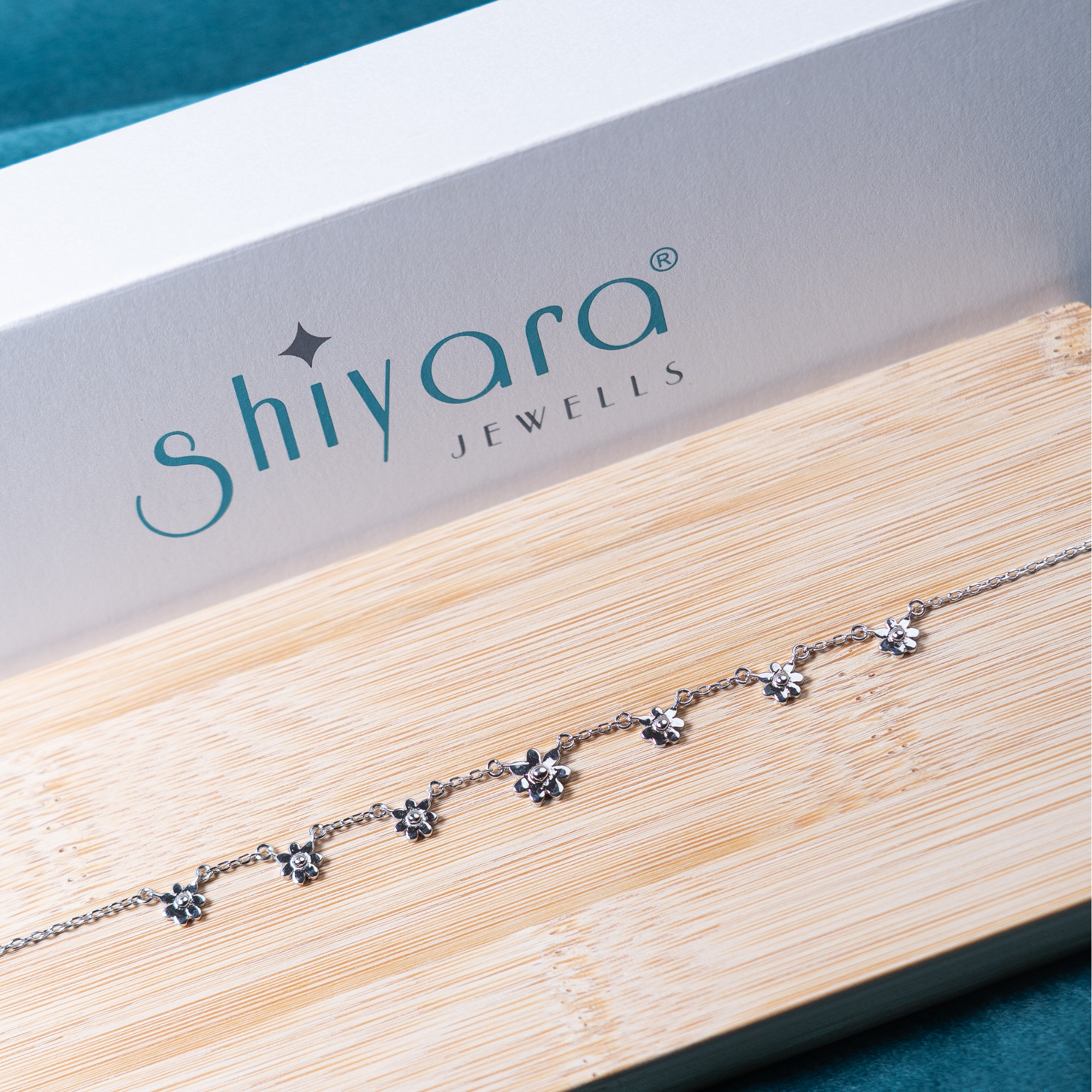 Sterling Silver Floral Adjustable Bracelet