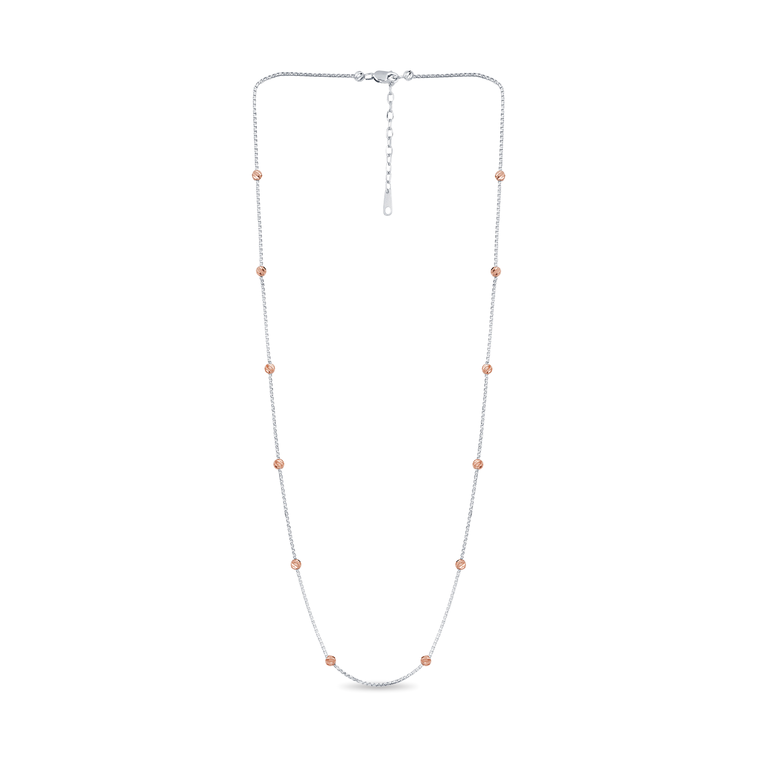 Ball Beaded Chain Rhodium Chain Rose Gold Ball