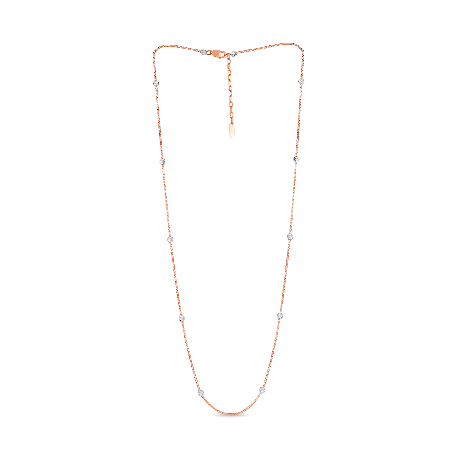 Ball Beaded Chain Rose Gold Chain Rhodium Ball