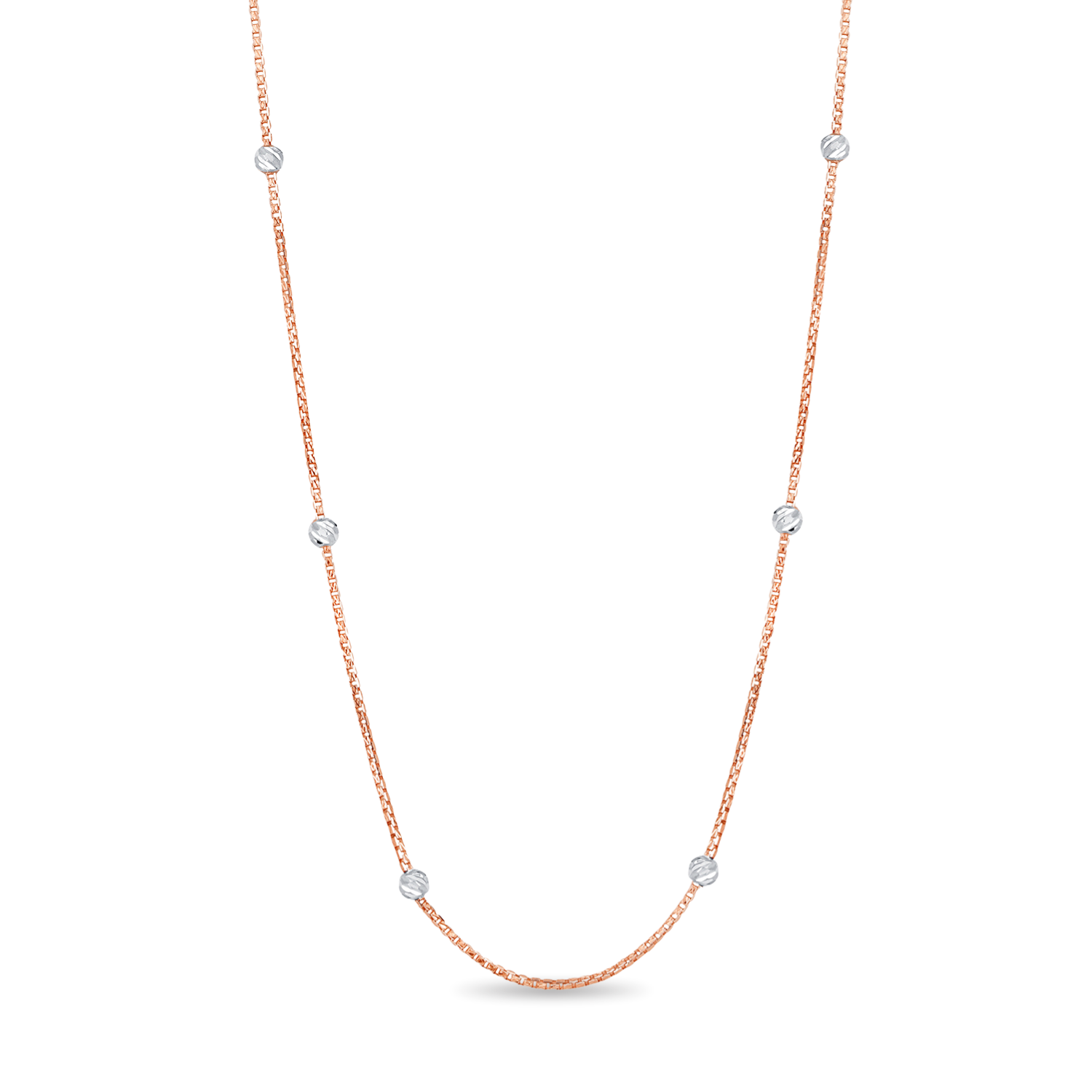Ball Beaded Chain Rose Gold Chain Rhodium Ball