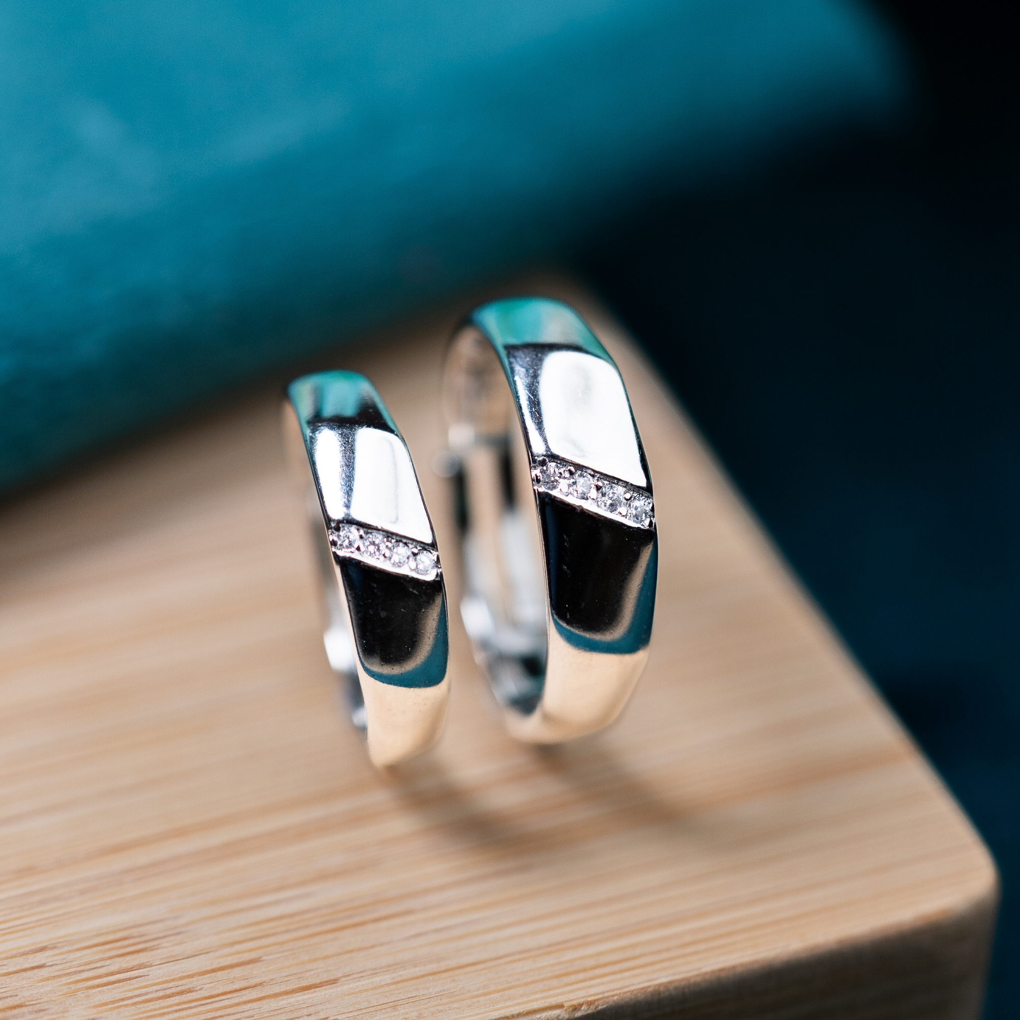 Elegant pair of 92.5 sterling silver rings for couples