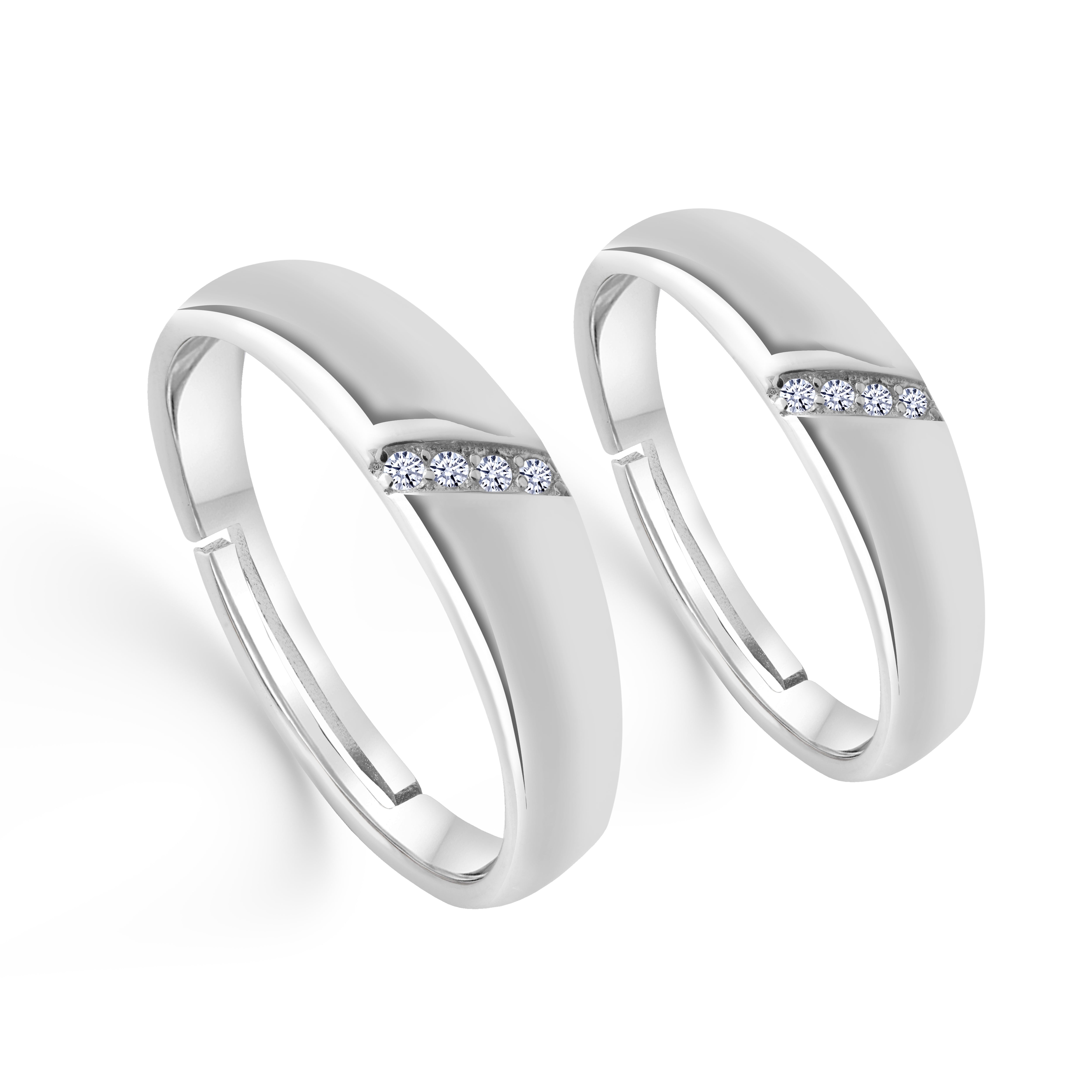 Elegant pair of 92.5 sterling silver rings for couples