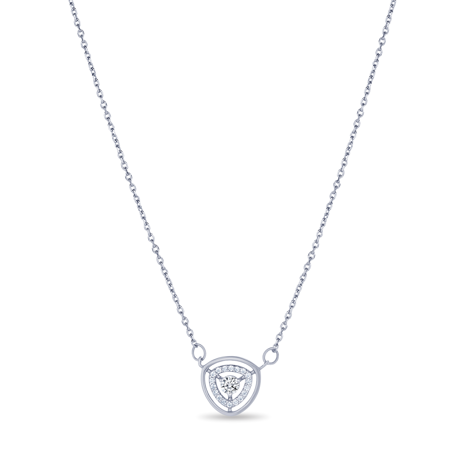Sterling Silver Solitare Cubic Zirconia Pendant