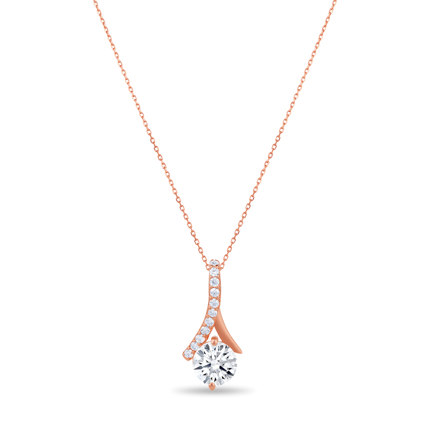 Rose Gold Solitare Pendant Set