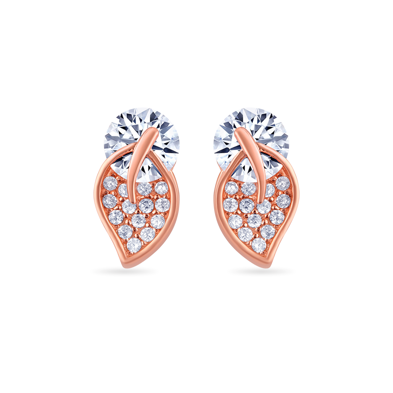 925 Sterling Silver CZ Leaf Earring