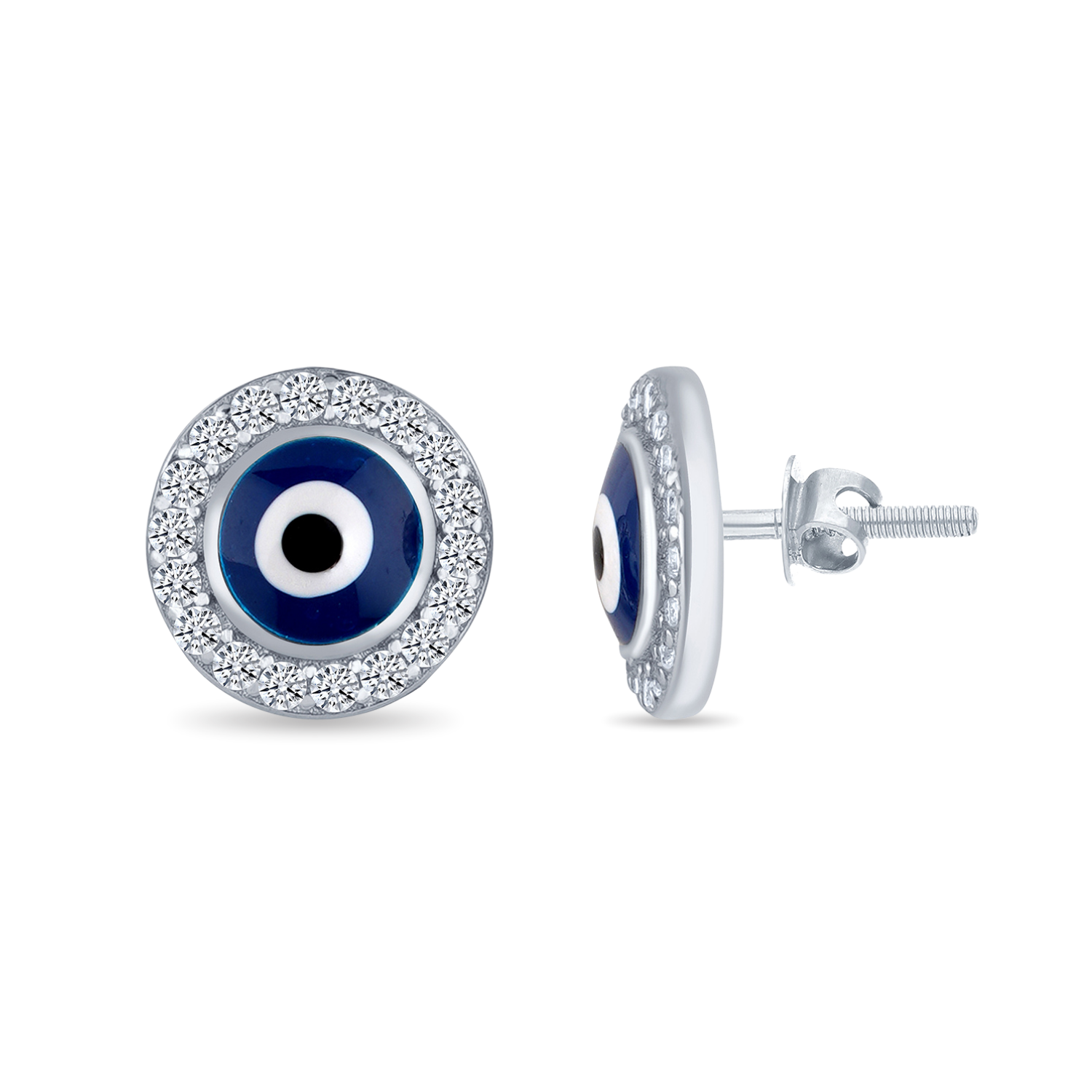 Sterling Silver Evil Eye Stud Earring