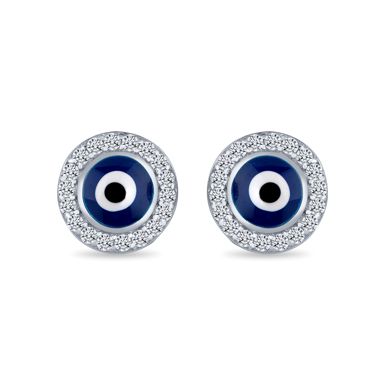 Sterling Silver Evil Eye Stud Earring