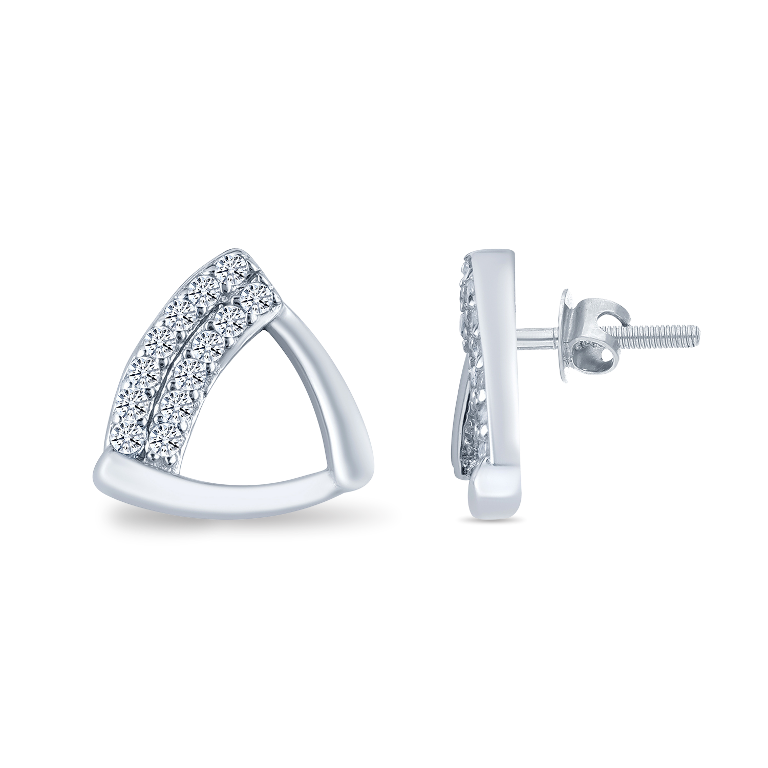 Sterling Silver Triangular Stud Earring
