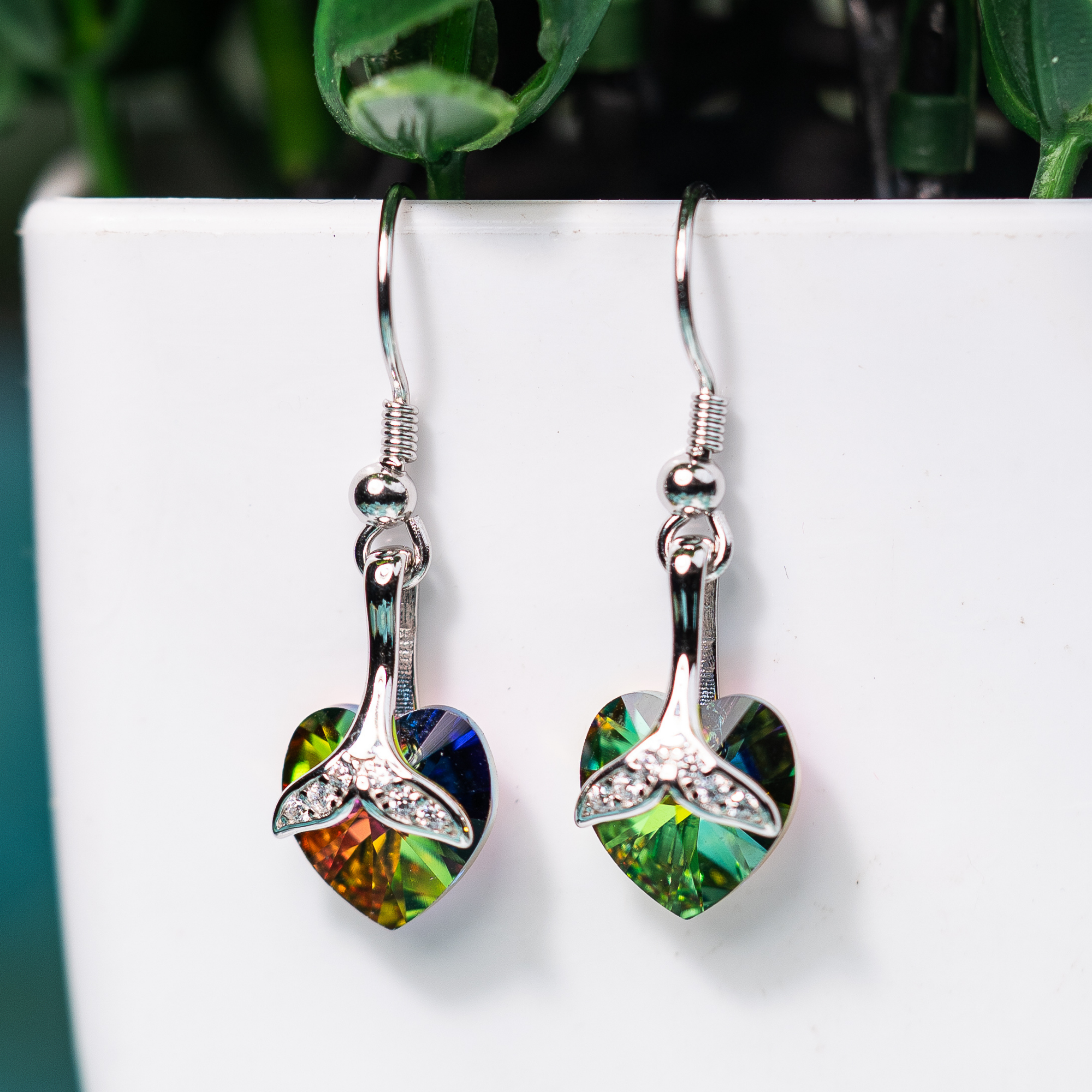 Graceful Heart Drop Sterling Silver Earrings