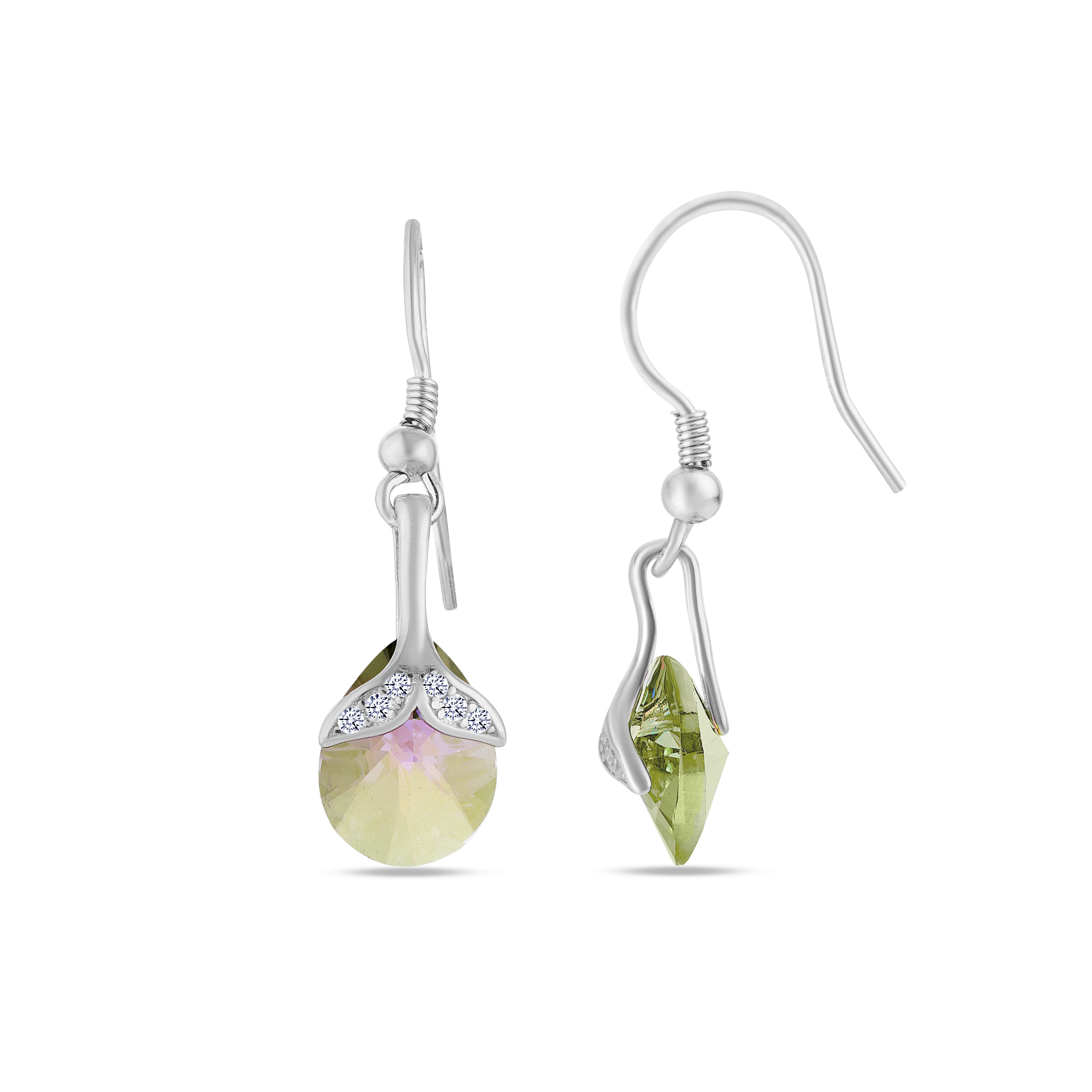Lustrous Drop Sterling Silver Earrings