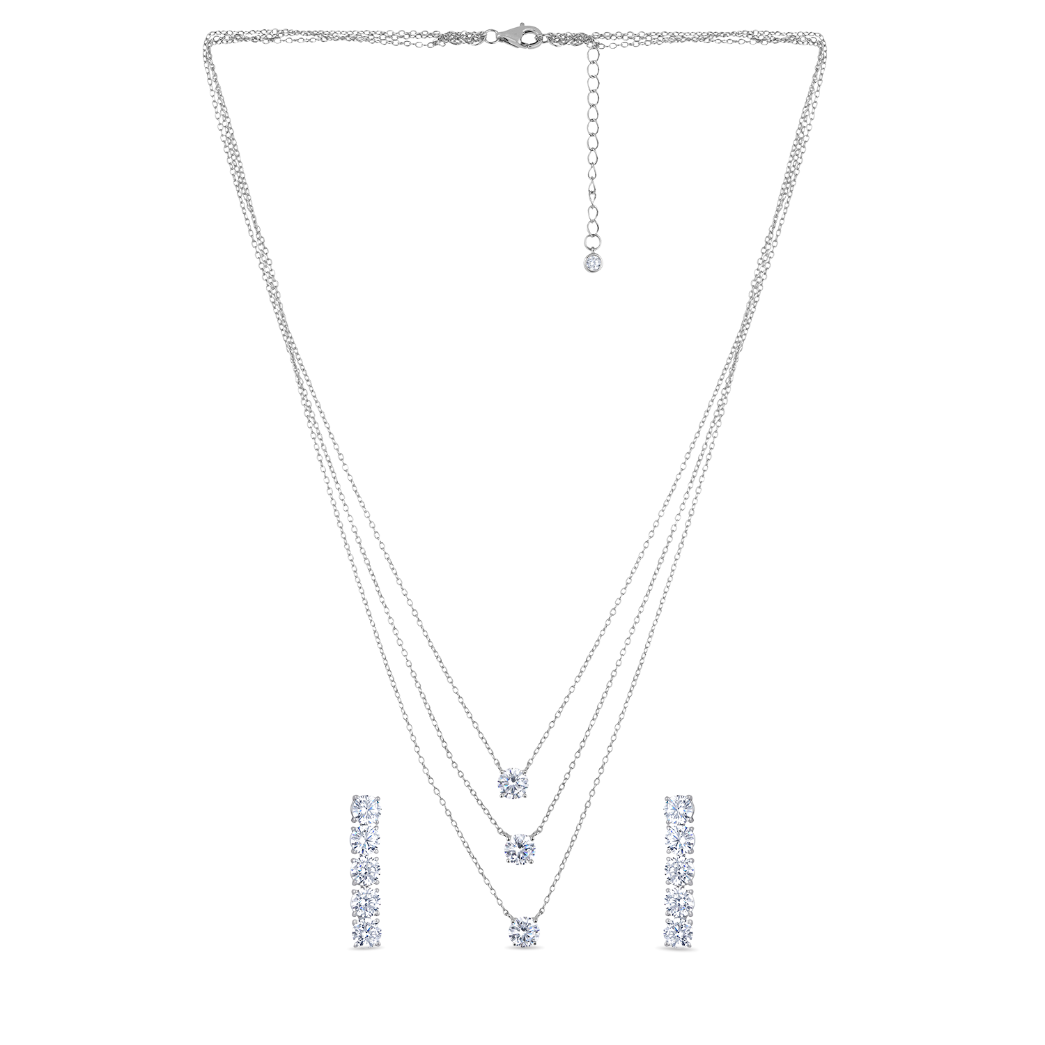 Triple Layer Multistrand Necklace Set
